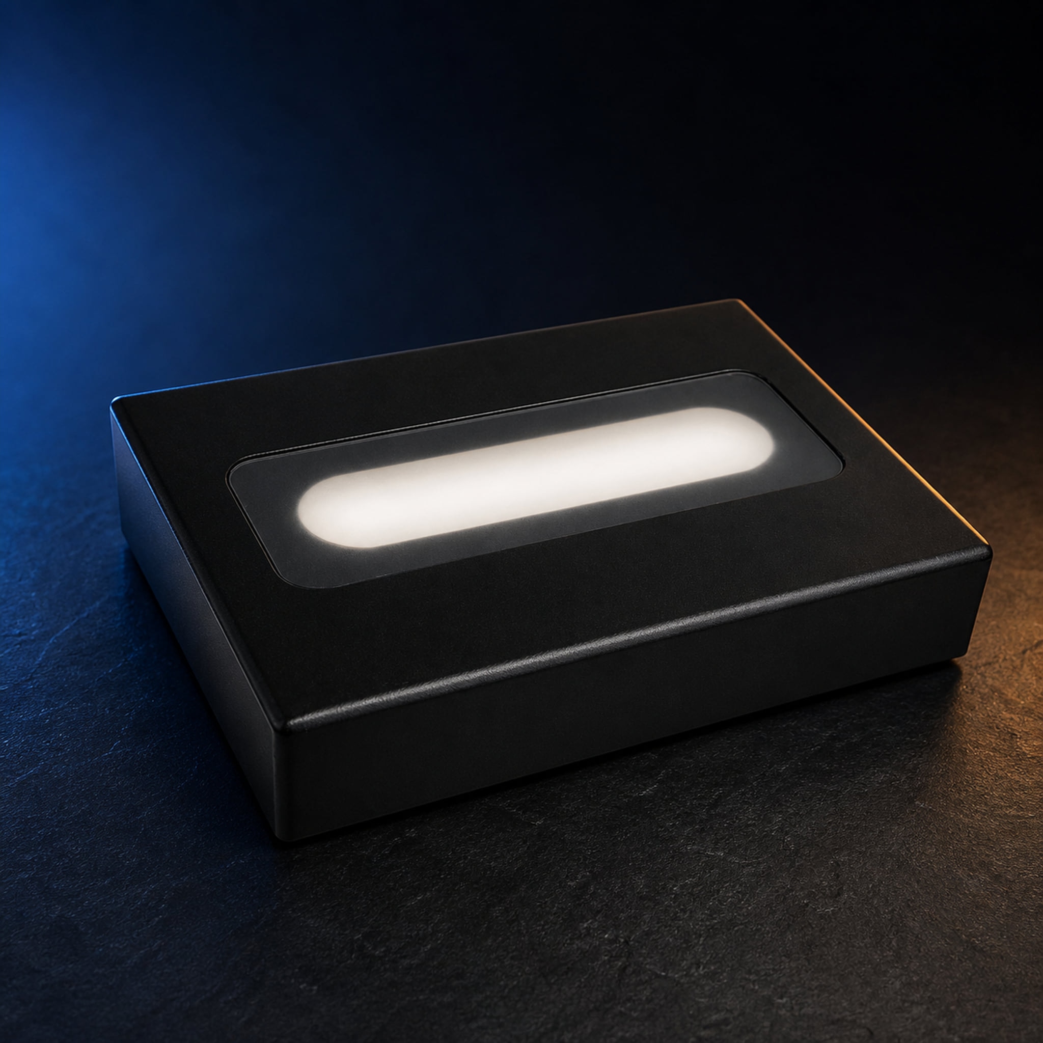 Black LED light base for a compatible crystal